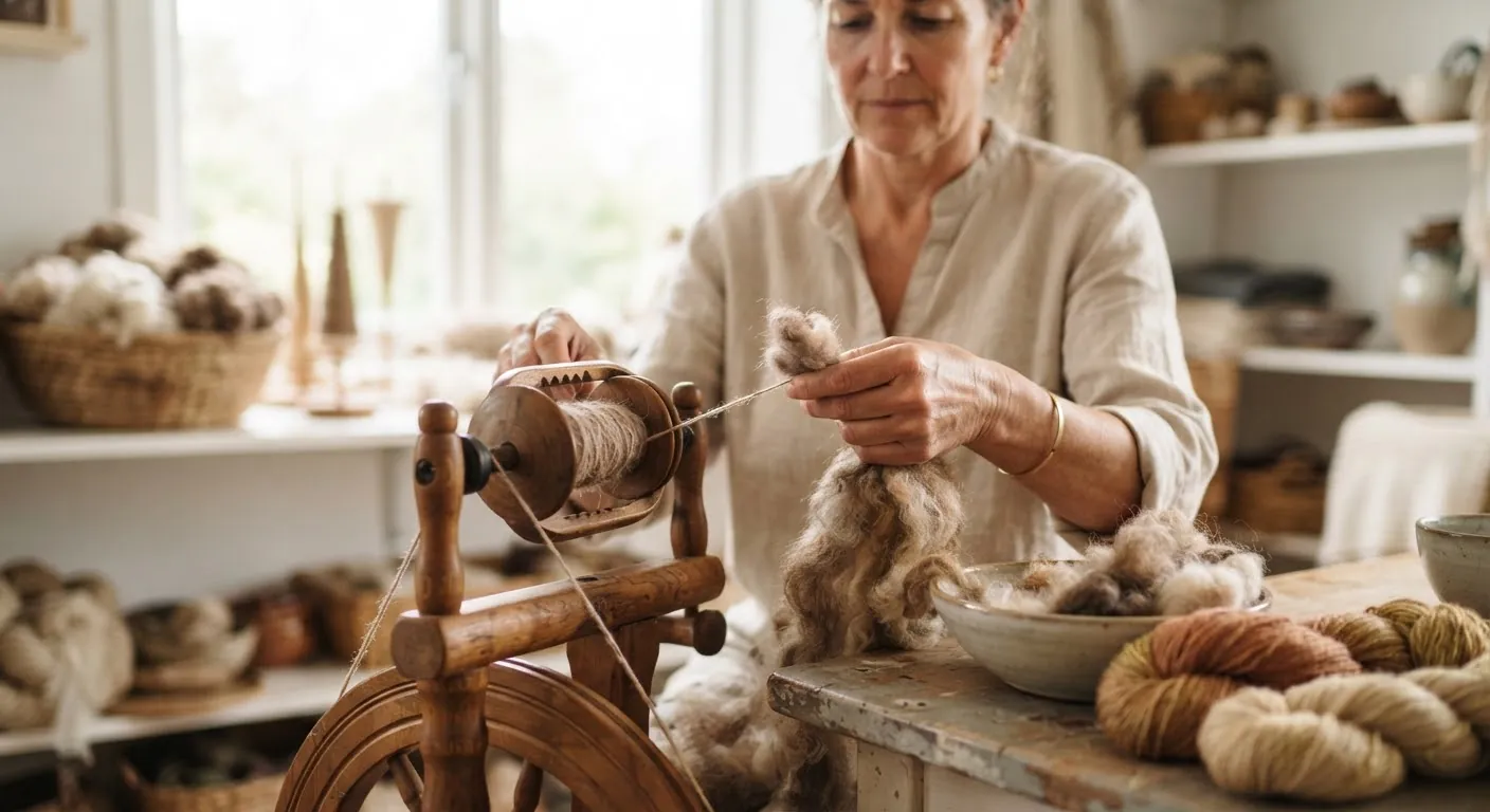An artisan at work on a traditional craft